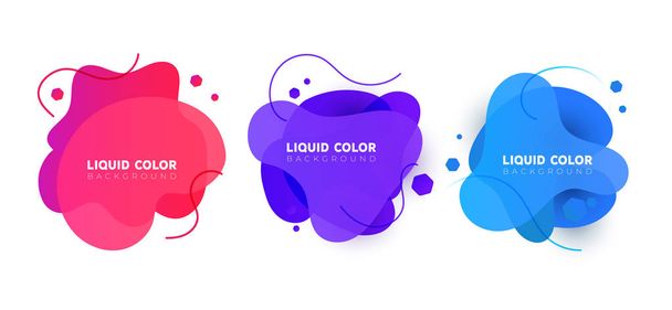 Set of plastic liquid gradient bubbles banner. Vector design for covers, greeting card, poster or flyers. - Wektor, obraz