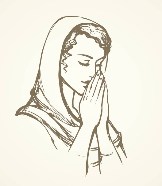 Vector image of the praying person - Vector, Image