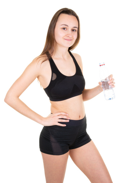 slim fitness woman on white background - Valokuva, kuva