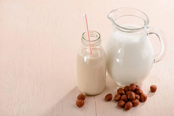 Vegan milk and hazelnuts - Zdjęcie, obraz