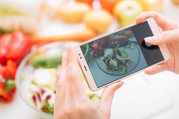 food blogger mobile photo online recipe lifestyle - Photo, Image