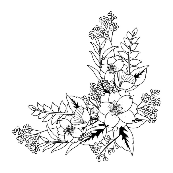floral tropical flowers cartoon vector illustration graphic design - Vector, Imagen