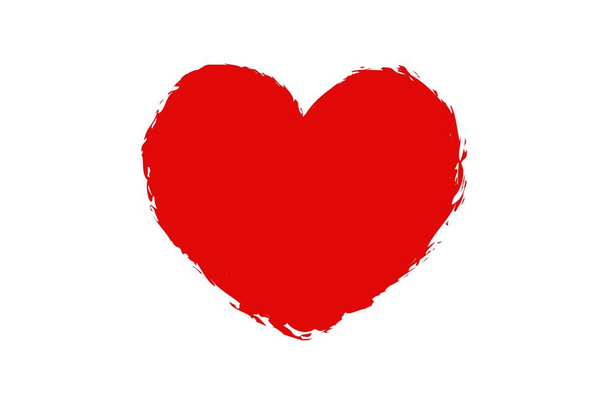 hart vorm. Creatieve Valentine dag grunge geïsoleerde artistieke ontwerpsjabloon. - Foto, afbeelding