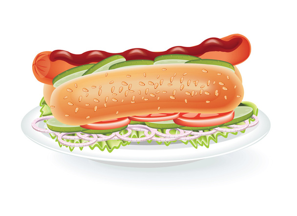 Hot Dog - Vetor, Imagem
