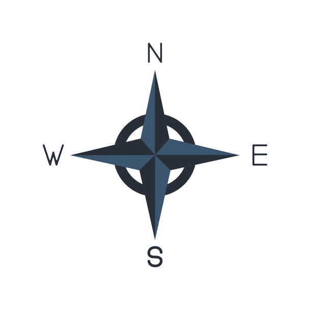 Значок компаса. Указаны компас с севера, юга, востока и запада
 - Вектор,изображение