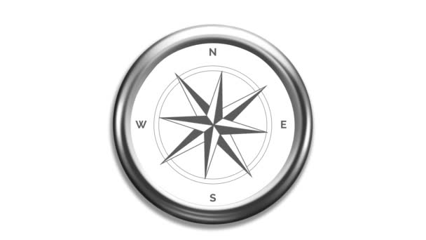 Wind rose compass with spinning pointers - Footage, Video