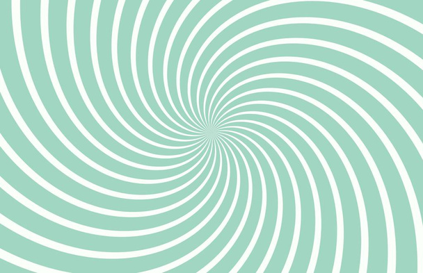 Abstract Geometric Green and White Retro Background with Fanning Spiral Twirl Rays - illustration - Photo, Image