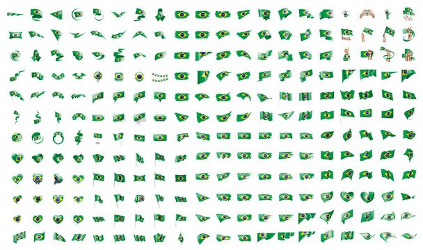 zeer grote verzameling van vector vlaggen van de Brazilië - Vector, afbeelding
