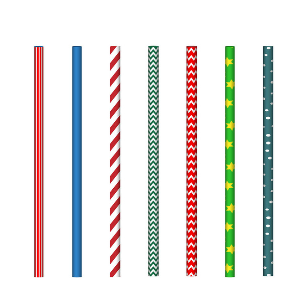 Striped drinking straws - Vector, Image