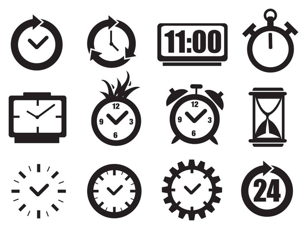 Reloj y Tiempo Vector Icono Set
 - Vector, Imagen