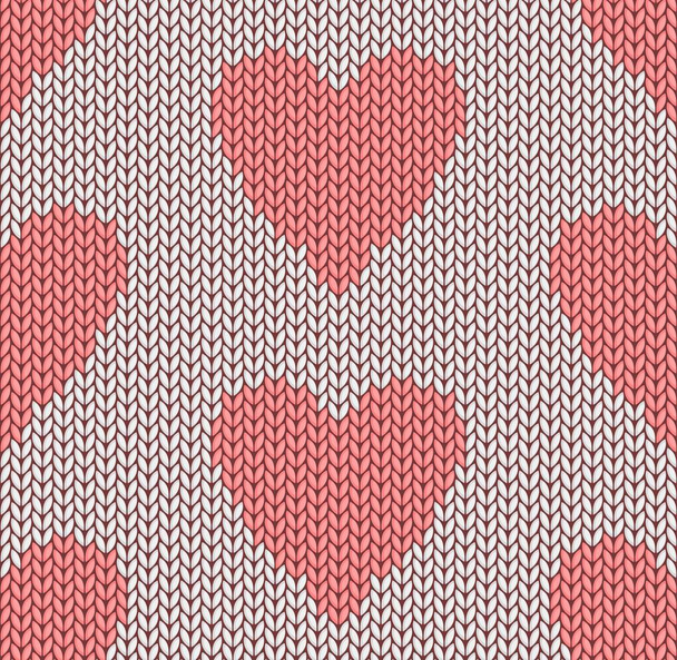 Seamless pink background with hearts. - Vector, Imagen