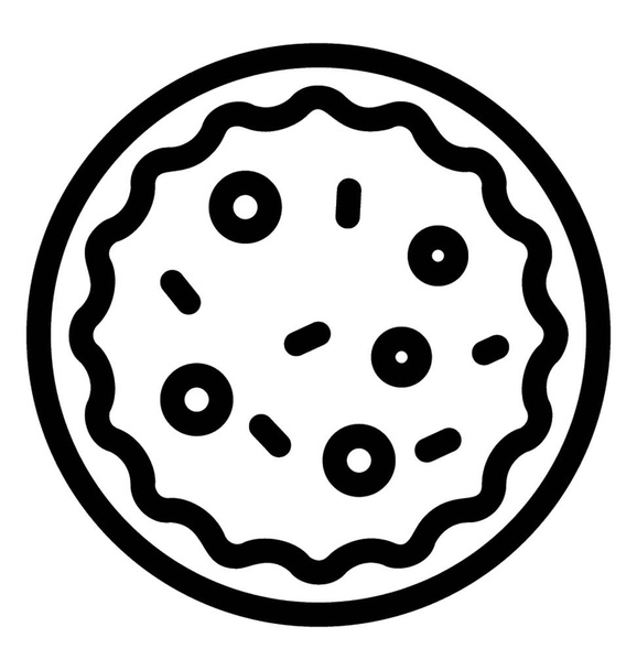 line vector of pizza slice icon - Vektör, Görsel