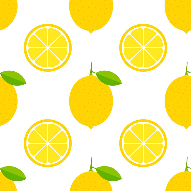 Lemons yellow seamless pattern. - Vector, imagen