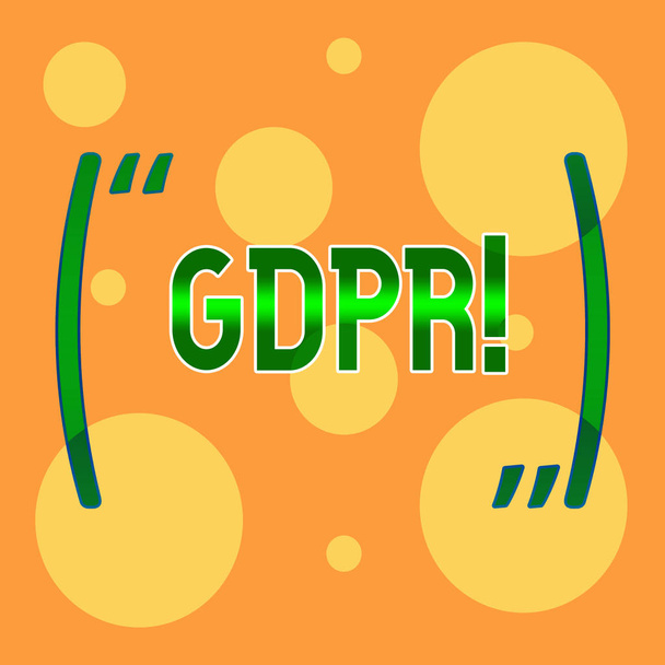 Text sign showing Gdpr. Conceptual photo General Data Protection Regulation privacy eu laws compliance Different Sizes of Blank Yellow Circles in Random on Pale Orange Backdrop. - Photo, Image