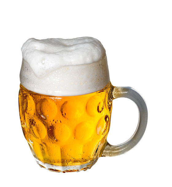 Glass of beer isolated on the white background - Foto, Imagem