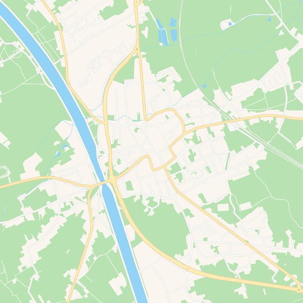 ビュージンゲン、ベルギー ・ アクセスマップ - ベクター画像