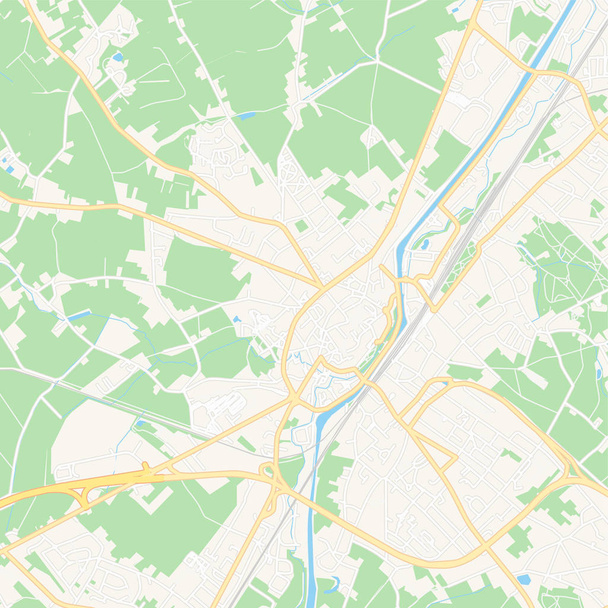 Halle, Belçika yazdırılabilir harita - Vektör, Görsel