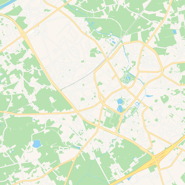 ワレヘム, ベルギー印刷用地図 - ベクター画像