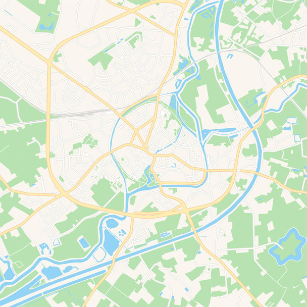 リール、ベルギー ・ アクセスマップ - ベクター画像