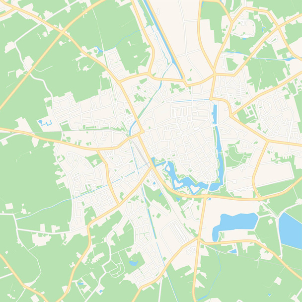 Виртуальная карта Ипр, Бельгия
 - Вектор,изображение