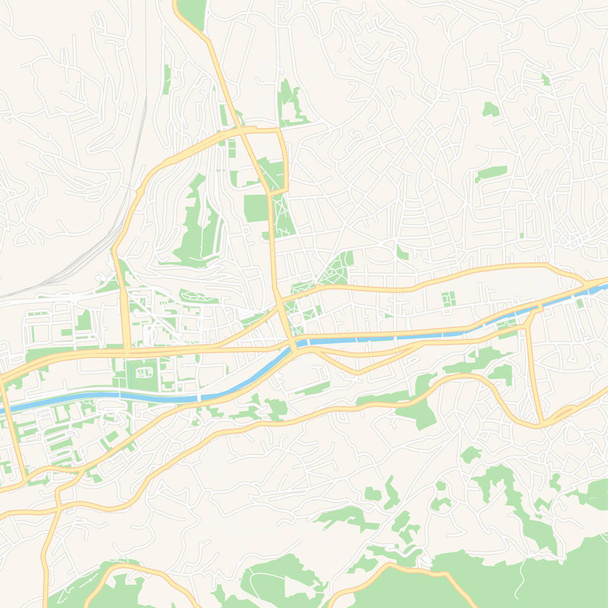 Sarajevo, Bosnia and Herzegovina printable map - Vector, Image