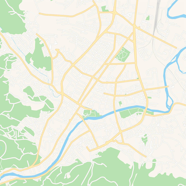 Banja Luka, Bósnia e Herzegovina mapa para impressão
 - Vetor, Imagem