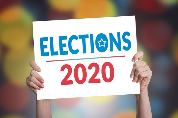 Elections 2020 Card with Bokeh Background - Foto, imagen