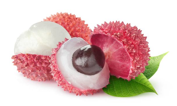 Isolated peeled lychee fruits - Photo, Image