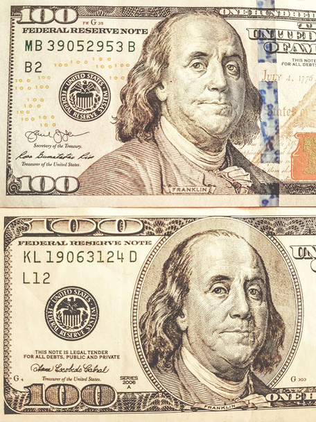 Sto Dolar rachunki starych i nowych wersji, z przodu - Zdjęcie, obraz
