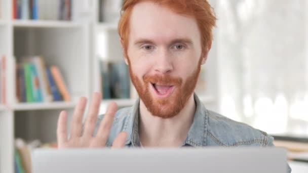Online Video Chat by Casual Redhead Man - Footage, Video