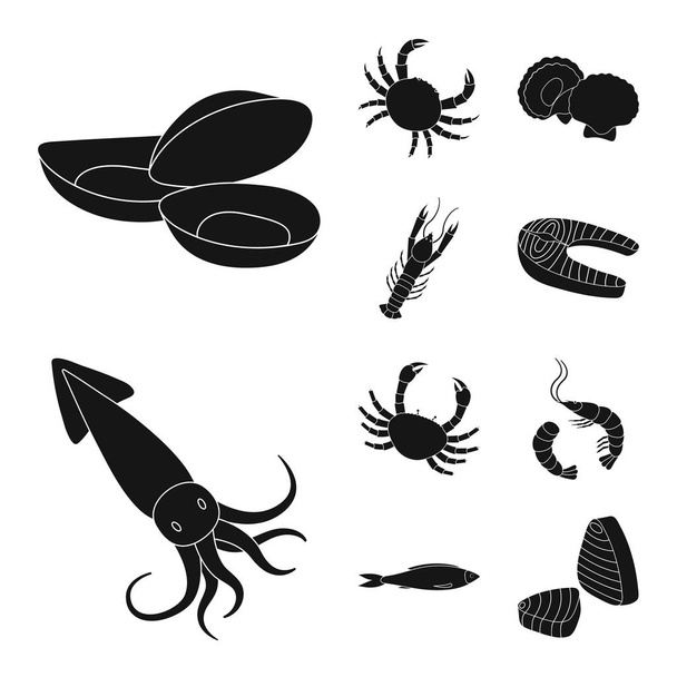 Vector design of market and marine  symbol. Collection of market and sea stock vector illustration. - Διάνυσμα, εικόνα