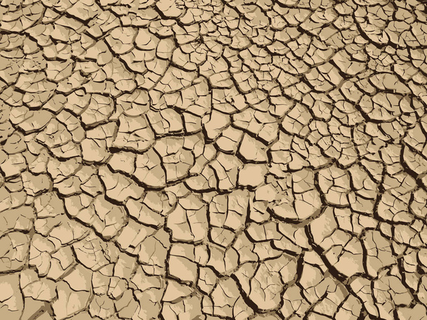 Ραγισμένα ξηρασία, ξηρασία εικονογράφηση - Διάνυσμα, εικόνα