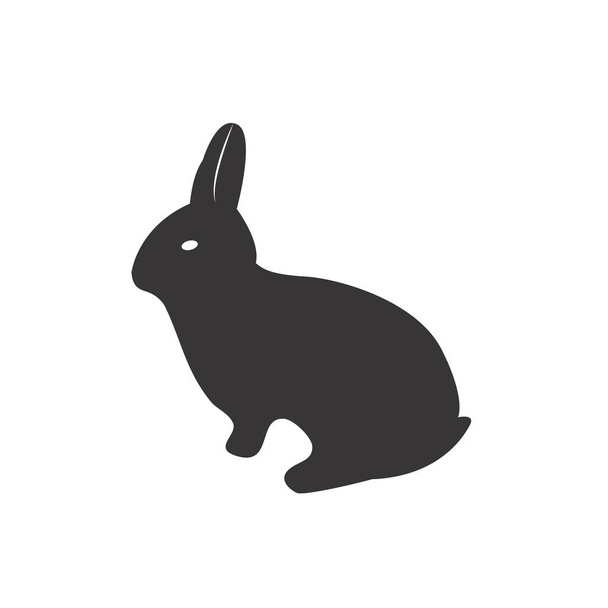 Easter Bunny icon. Rabbit silhouette isolated on white. Vector - Vector, Image