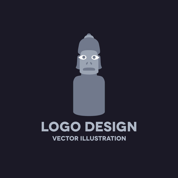Moai statue vector icon - Vector, imagen