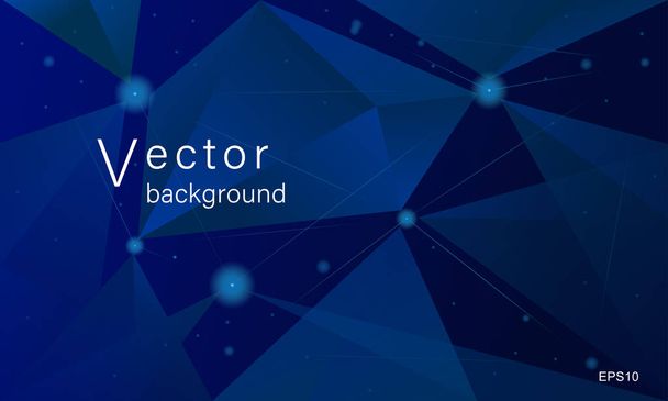 Abstract futuristic background. Molecules with polygons on a blue background. Vector digital technology design concept.  Vector EPS 10 - Vector, imagen