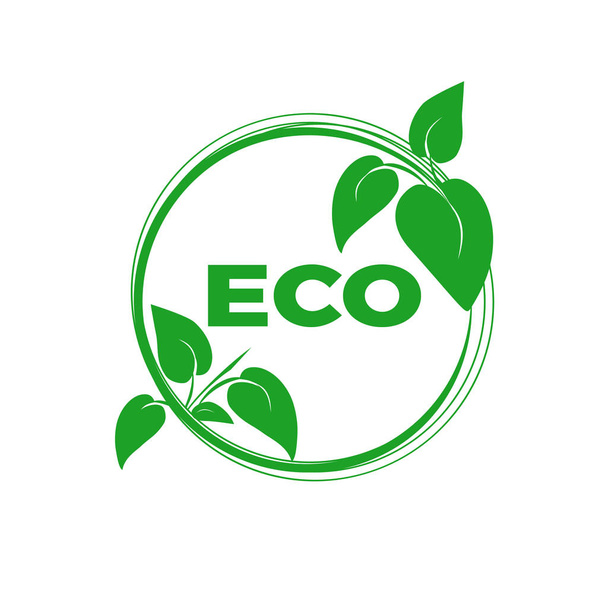 Eco flat vector icon. Ecology flat vector sign. Tree leaf flat vector icon - Vetor, Imagem