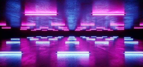 Sementti futuristinen Sci Fi Neon hehkuva laserfluoresoiva Retro Bl
 - Valokuva, kuva