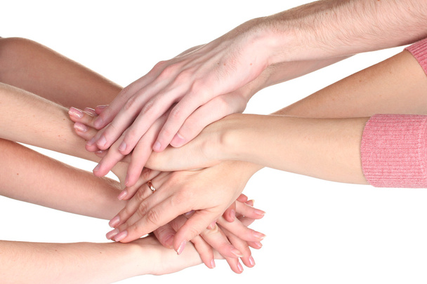 група молодих рук ізольована на білому
 - Фото, зображення