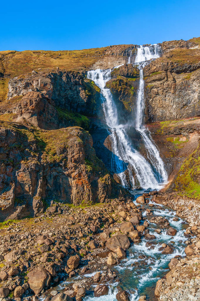 View of Rjukandi Waterfall near the Ring Road.Autumn.Iceland - Fotó, kép