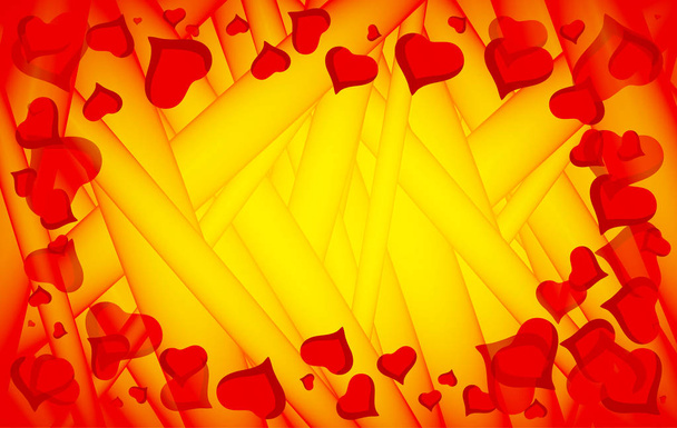 Abstract vector love background full of hearts. Valentines day frame for card with copyspace - Vector, Image