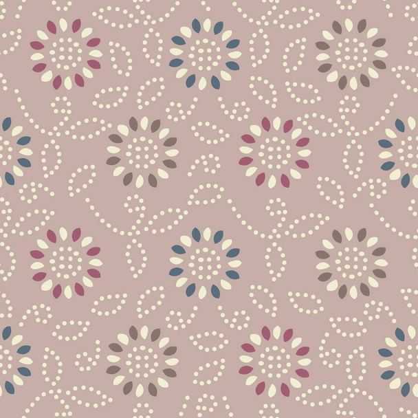 Seamless abstract pattern with the image of a flower ornament. - Vetor, Imagem