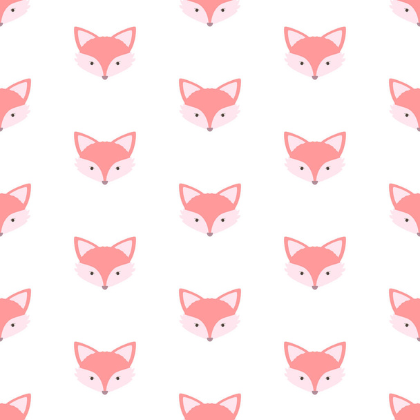Fox cartoon cute vector animal seamless pattern - Вектор, зображення