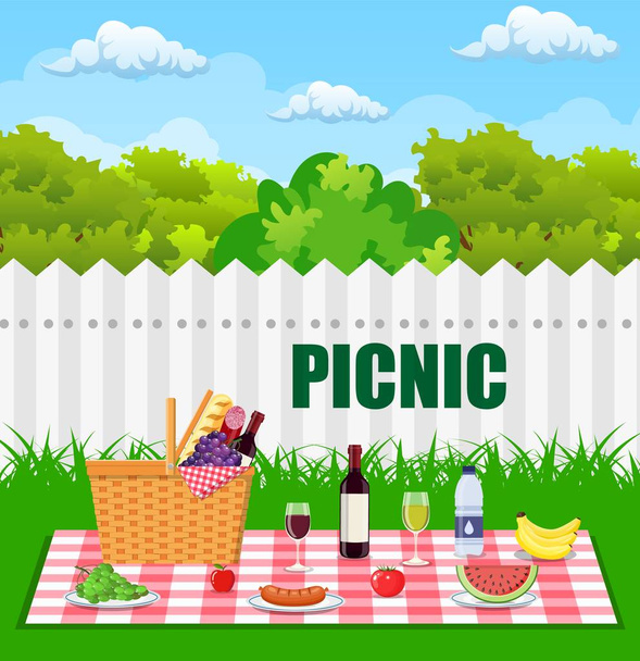 barbecue grill and kitchen utensils - Vector, Image