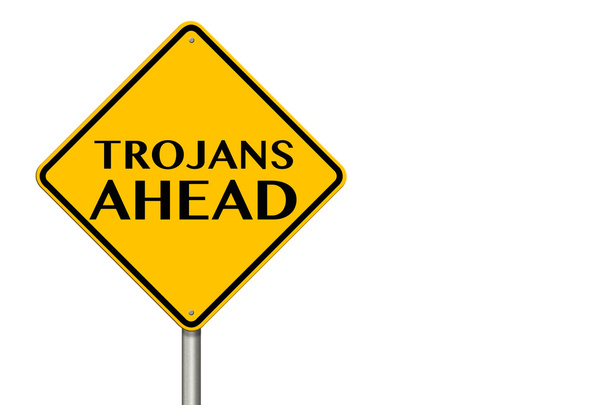 Trojaanse paarden vooruit verkeersbord - Foto, afbeelding