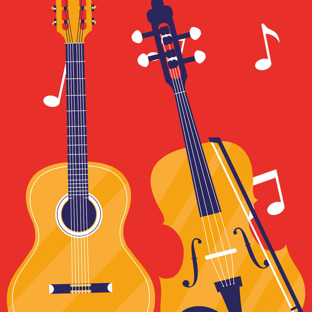 guitare et violon instruments de musique
 - Vecteur, image