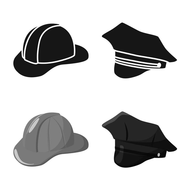 Isolated object of clothing and cap symbol. Collection of clothing and beret stock vector illustration. - Wektor, obraz