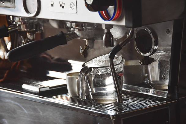 coffee machine making coffee in cafe - Photo, image