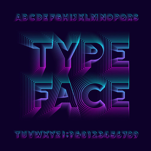 Abstracte alfabet lettertype. Geometrische letters en cijfers in de jaren 80 stijl. Vector lettertype voor uw typografie design. - Vector, afbeelding