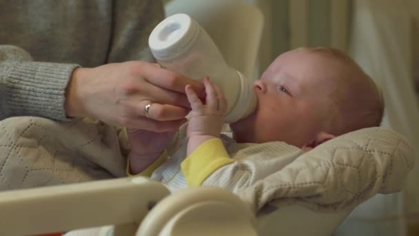 Baby Eats From A Bottle - Footage, Video