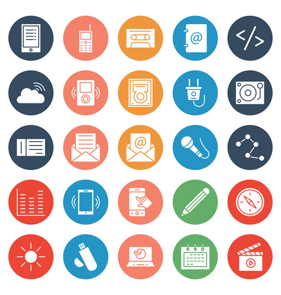 Communication and Digital Devices Isolated Vector Icons set that can be easily modified or edit - Vektor, kép